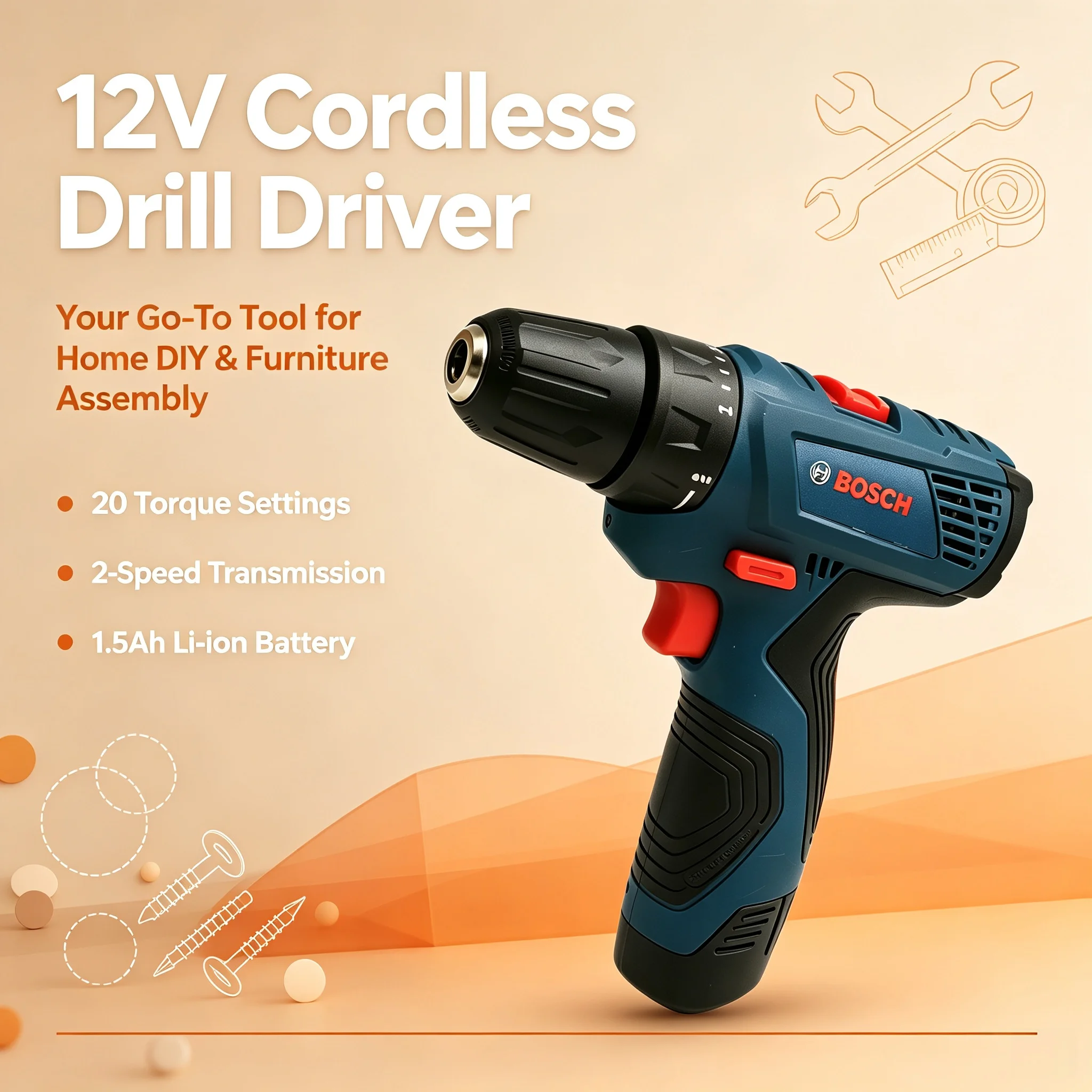 Power Tools And Hand Tools - Furadeira Multifuncional Bosch GSR120, Ferramenta Elétrica